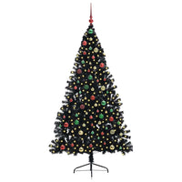 Albero di Natale artificiale con luci integrate Nero 180 cm PVC 3397149