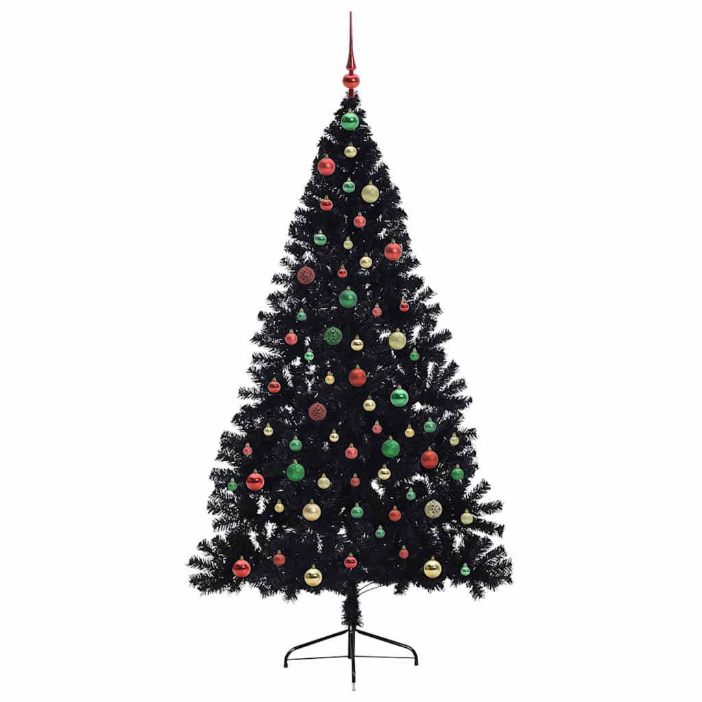 Albero di Natale artificiale con luci integrate Nero 180 cm PVC 3397149