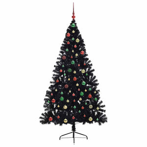 Albero di Natale artificiale con luci integrate Nero 180 cm PVC 3397149