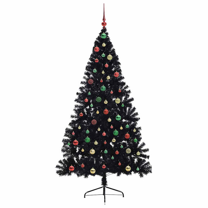 Albero di Natale artificiale con luci integrate Nero 180 cm PVC 3397149