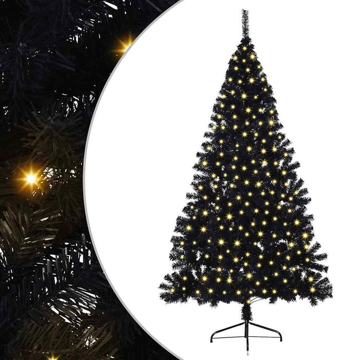 Albero di Natale artificiale con luci integrate Nero 210 cm PVC 3397150