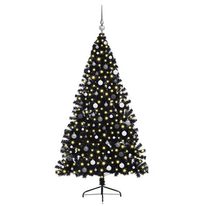 Albero di Natale con luci a corde decorative Nero 210 cm 3397153