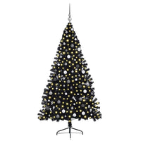 Albero di Natale con luci a corde decorative Nero 210 cm 3397153
