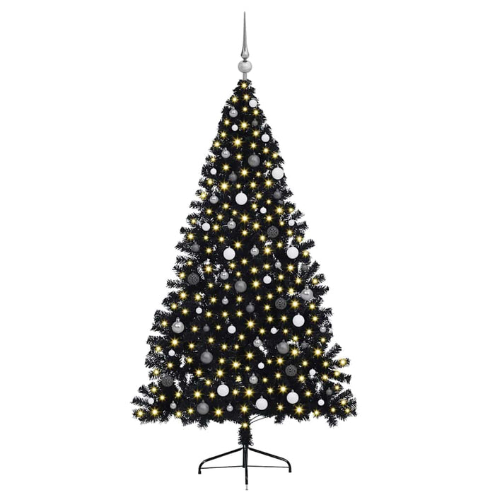 Albero di Natale con luci a corde decorative Nero 210 cm 3397153