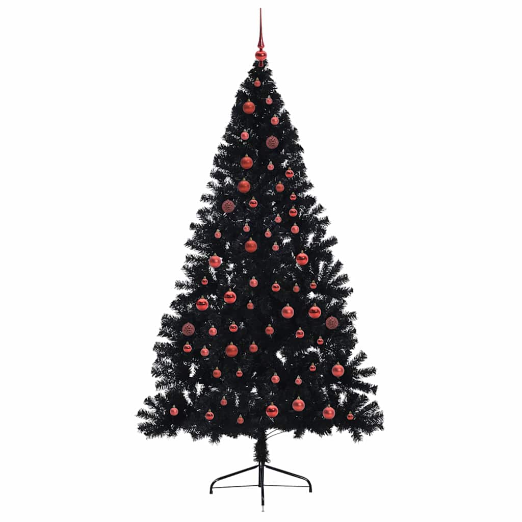 Albero di Natale artificiale con luci integrate Nero 210 cm PVC 3397154