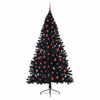 Albero di Natale artificiale con luci integrate Nero 210 cm PVC 3397154