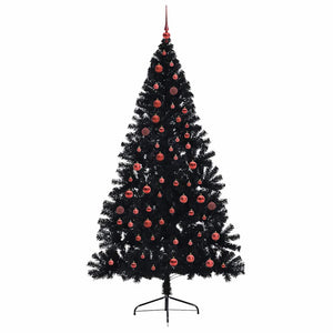 Albero di Natale artificiale con luci integrate Nero 210 cm PVC 3397154
