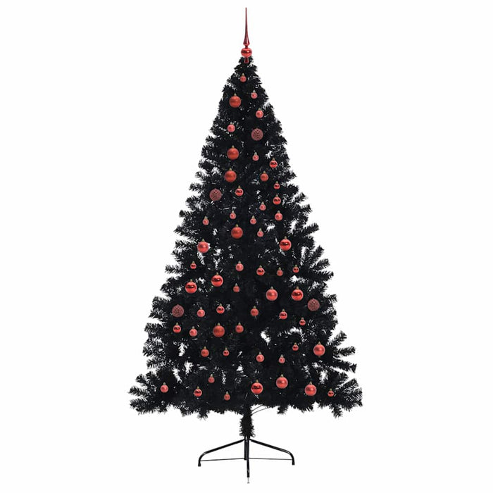 Albero di Natale artificiale con luci integrate Nero 210 cm PVC 3397154