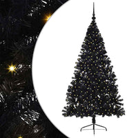 Albero di Natale artificiale con luci integrate Nero 210 cm PVC 3397155