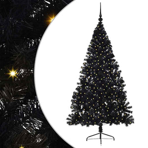 Albero di Natale artificiale con luci integrate Nero 210 cm PVC 3397155