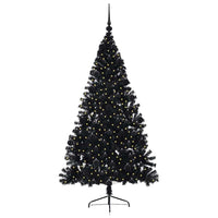 Albero di Natale artificiale con luci integrate Nero 210 cm PVC 3397155