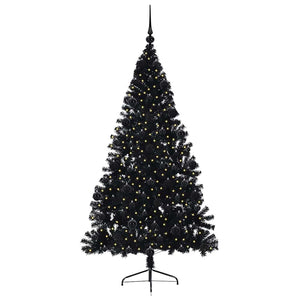 Albero di Natale artificiale con luci integrate Nero 210 cm PVC 3397155