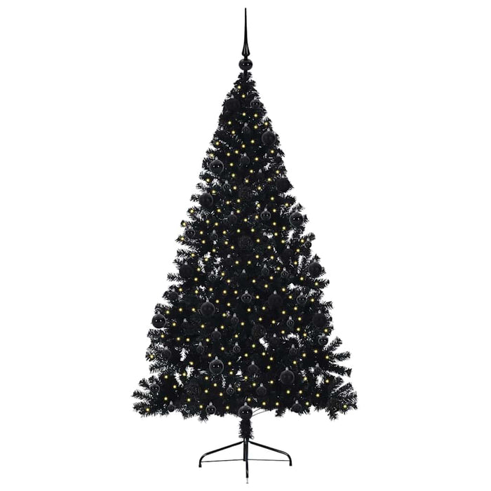 Albero di Natale artificiale con luci integrate Nero 210 cm PVC 3397155