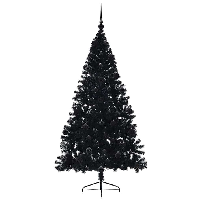 Albero di Natale artificiale con luci integrate Nero 210 cm PVC 3397155
