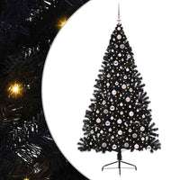 Albero di Natale artificiale con luci integrate Nero 210 cm PVC 3397156