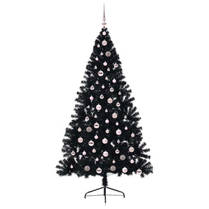 Albero di Natale artificiale con luci integrate Nero 210 cm PVC 3397156