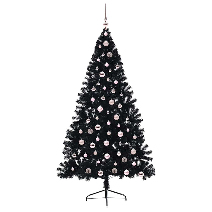 Albero di Natale artificiale con luci integrate Nero 210 cm PVC 3397156