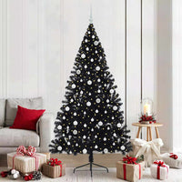 Albero di Natale artificiale con luci integrate Nero 210 cm PVC 3397157