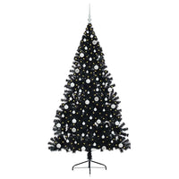 Albero di Natale artificiale con luci integrate Nero 210 cm PVC 3397157