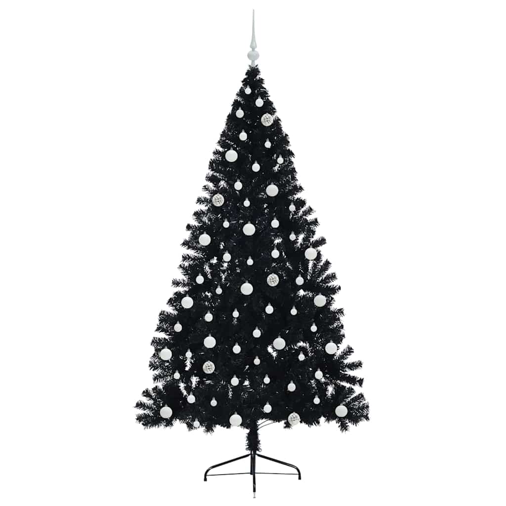 Albero di Natale artificiale con luci integrate Nero 210 cm PVC 3397157