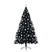 Albero di Natale artificiale con luci integrate Nero 210 cm PVC 3397157