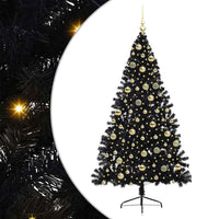 Albero di Natale artificiale con luci integrate Nero 210 cm PVC 3397158