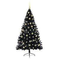 Albero di Natale artificiale con luci integrate Nero 210 cm PVC 3397158