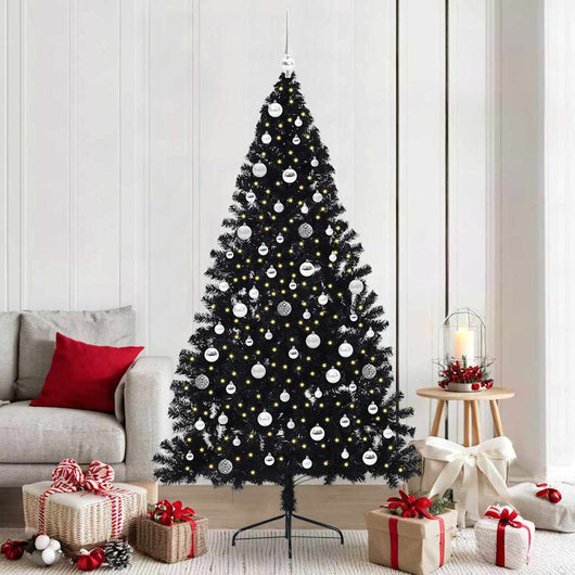 Albero di Natale artificiale con luci integrate Nero 210 cm PVC 3397159