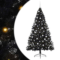 Albero di Natale artificiale con luci integrate Nero 210 cm PVC 3397159