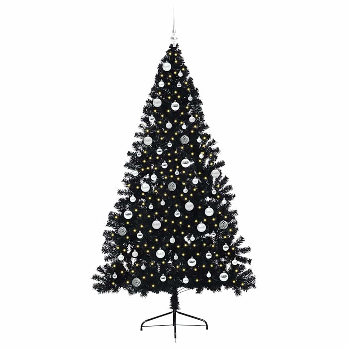Albero di Natale artificiale con luci integrate Nero 210 cm PVC 3397159