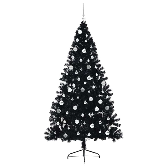 Albero di Natale artificiale con luci integrate Nero 210 cm PVC 3397159