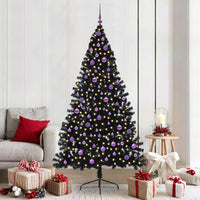 Albero di Natale artificiale con luci integrate Nero 210 cm PVC 3397160