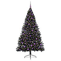 Albero di Natale artificiale con luci integrate Nero 210 cm PVC 3397160