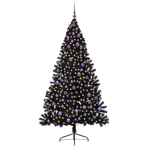 Albero di Natale artificiale con luci integrate Nero 210 cm PVC 3397160