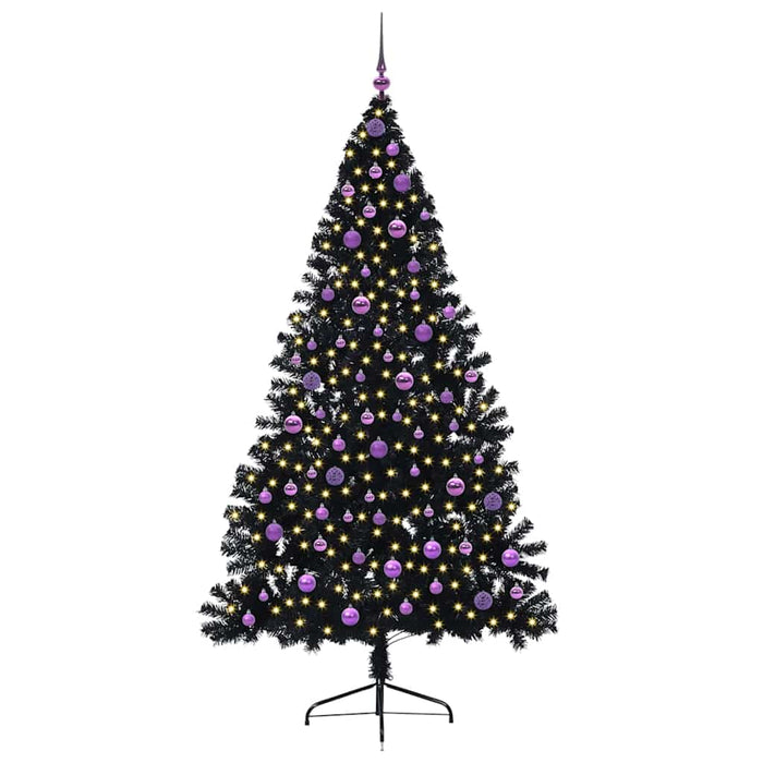 Albero di Natale artificiale con luci integrate Nero 210 cm PVC 3397160