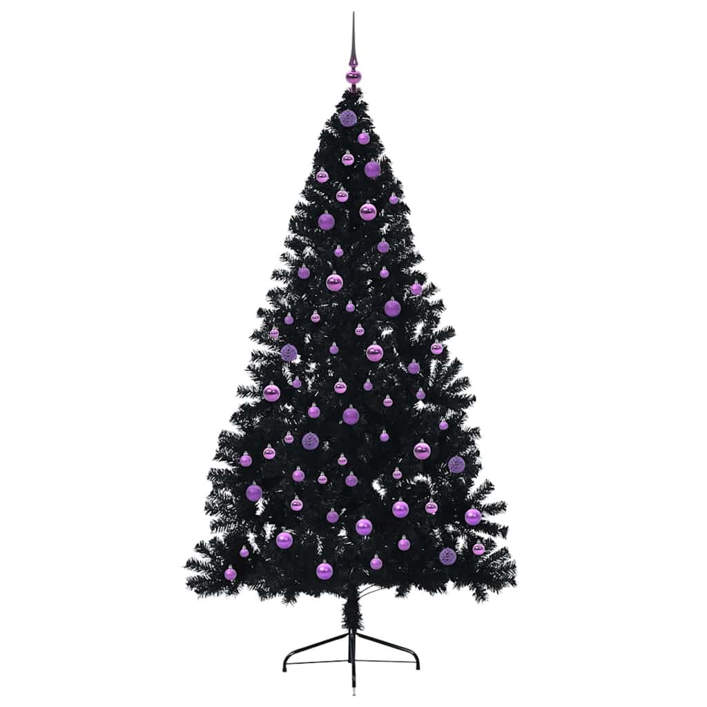 Albero di Natale artificiale con luci integrate Nero 210 cm PVC 3397160