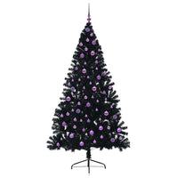 Albero di Natale artificiale con luci integrate Nero 210 cm PVC 3397160