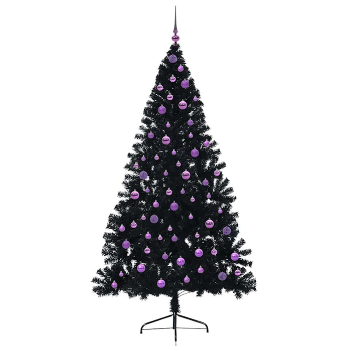 Albero di Natale artificiale con luci integrate Nero 210 cm PVC 3397160