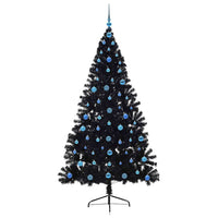 Albero di Natale artificiale preilluminato Nero 210 cm PVC 3397161