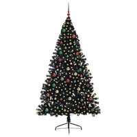 Albero di Natale artificiale con luci integrate Nero 210 cm PVC 3397162