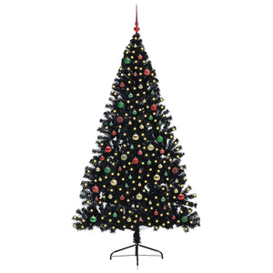 Albero di Natale artificiale con luci integrate Nero 210 cm PVC 3397162