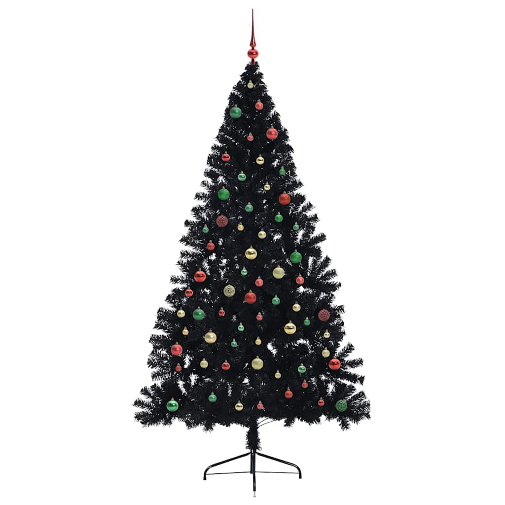 Albero di Natale artificiale con luci integrate Nero 210 cm PVC 3397162