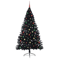 Albero di Natale artificiale con luci integrate Nero 210 cm PVC 3397162