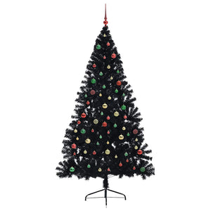 Albero di Natale artificiale con luci integrate Nero 210 cm PVC 3397162