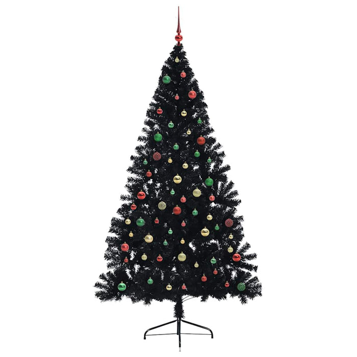 Albero di Natale artificiale con luci integrate Nero 210 cm PVC 3397162