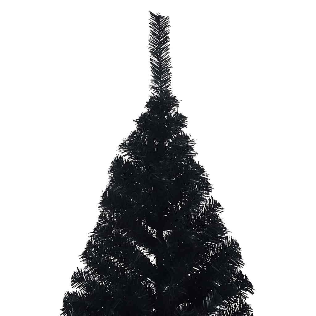 Albero di Natale artificiale con luci integrate Nero 240 cm PVC