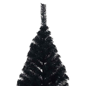Albero di Natale artificiale con luci integrate Nero 240 cm PVC