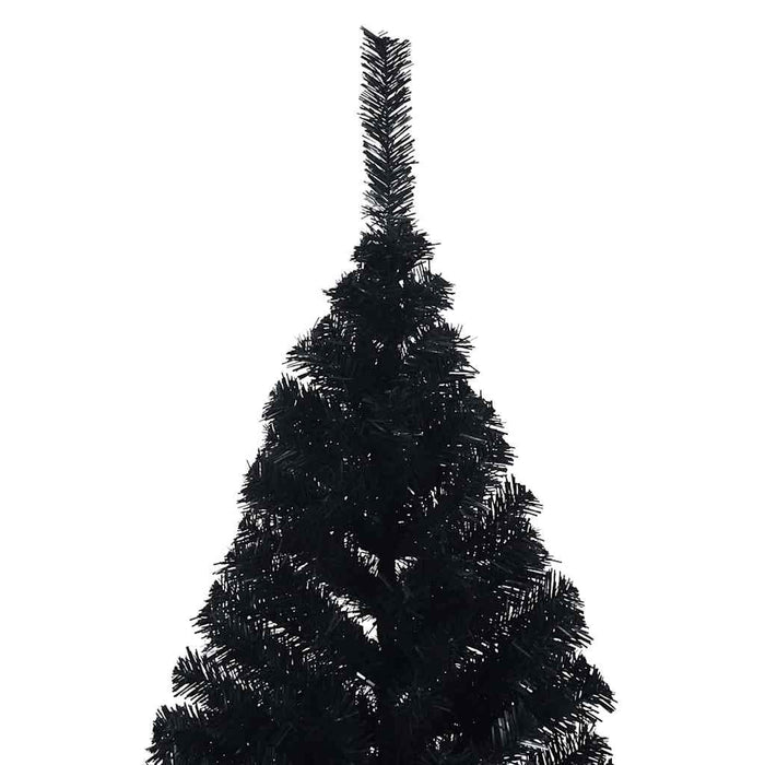 Albero di Natale artificiale con luci integrate Nero 240 cm PVC