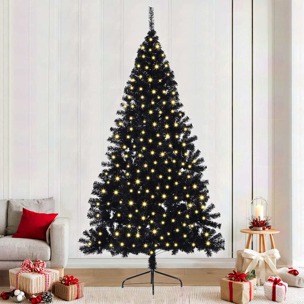 Albero di Natale con luci a corde decorative Nero 240 cm 3397163