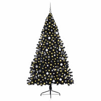 Albero di Natale con luci a corde decorative Nero 240 cm PVC 3397166